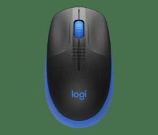 Logitech M190/Kancelářská/Optická/Bezdrátová USB/Černá-modrá