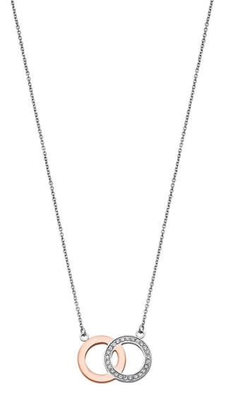 Lotus Style Ocelový bicolor náhrdelník se zirkony Woman Basic LS1913-1/2