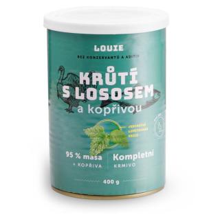 LOUIE Krůtí s lososem a kopřivou konzerva pro psy 400 g