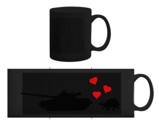 Love tank Černý hrnek