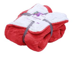 Luxusní červená beránková deka z mikroplyše, 150x200 cm
