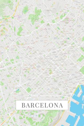 Mapa Barcelona color,