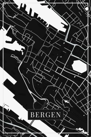 Mapa Bergen black,