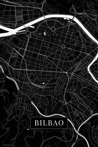 Mapa Bilbao black,