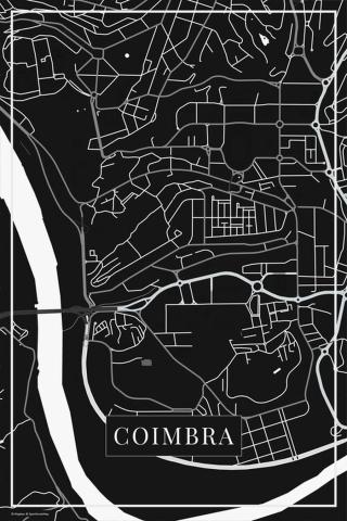 Mapa Coimbra black,