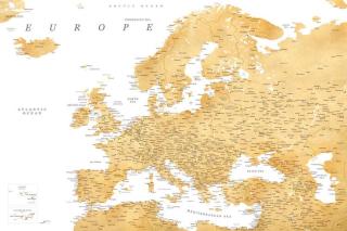 Mapa Detailed map of Europe in gold, Blursbyai,