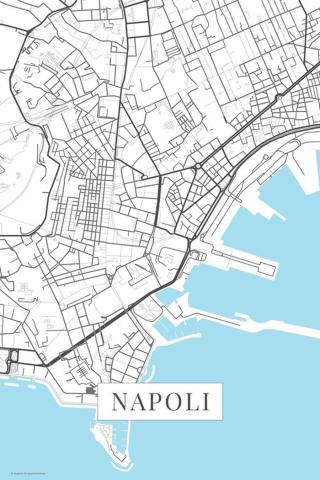 Mapa Napoli white,