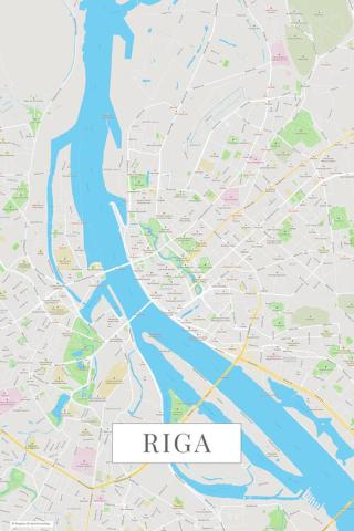 Mapa Riga color,