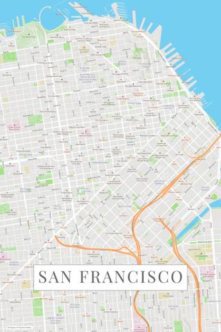 Mapa San Francisco color,