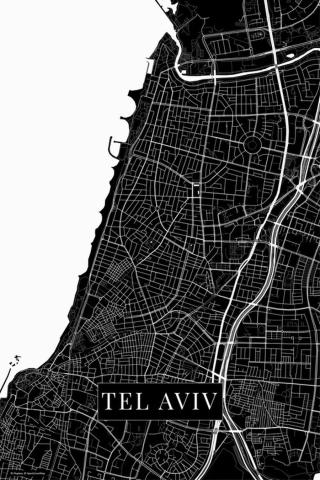 Mapa Tel Aviv black,