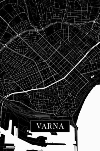 Mapa Varna black, POSTERS,