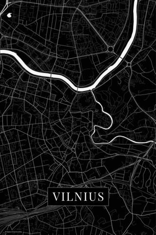Mapa Vilnius black,