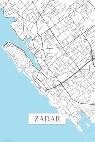 Mapa Zadar white,