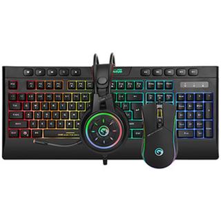Marvo CM305, RGB sada klávesnice s herní myší a sluchátky, CZ/SK, herní, membránová typ drátová , černá, RGB podsvícená