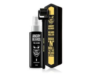 Masážní váleček pro podporu růstu vousů Angry Beard Beard Roller + čistící sprej Tool Cleaner 50 ml  + DÁREK ZDARMA