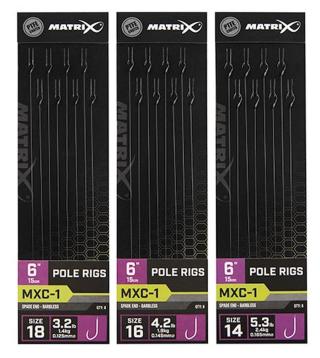 Matrix návazec mxc-1 6” pole rigs - velikost háčku 18 nosnost 1,4 kg