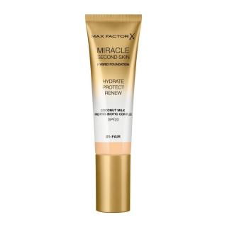 Max Factor Pečující make-up pro přirozený vzhled pleti Miracle Touch Second Skin SPF 20  30 ml 06 Golden Medium