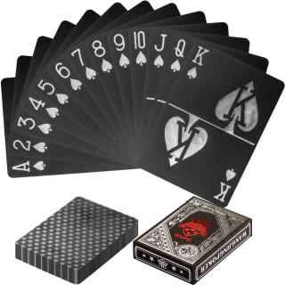 Max Poker karty plastové černo-stříbrné