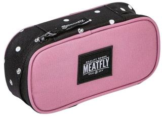 Meatfly Penál Pencil Case Dusty Rose / Black Dots