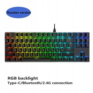 Mechanická klávesnice Bezdrátová 2.4G Usb Rgb