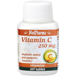 MedPharma Vitamin C 250 mg tablety pro podporu imunitního systému s vitamínem C 107 tbl