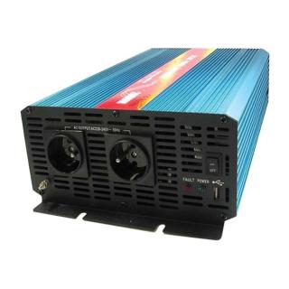 Měnič napětí do auta 24v/230v 2000w  + usb carspa