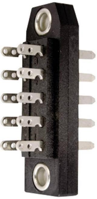 Měřicí lišta DIN 41618 Telegärtner J00044A0900, 10pól., 2,54 mm, černá