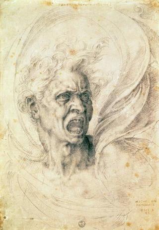 Michelangelo Buonarroti - Obrazová reprodukce Study of a man shouting,