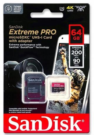 Micro Sd karta Sandisk Extreme Pro 64 Gb 200 MB/s