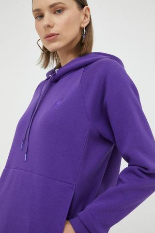 Mikina G-Star Raw dámská, fialová barva, s kapucí, hladká