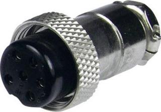 Mini DIN konektor Cliff FC684217, zásuvka rovná, 7pól., stříbrná