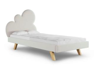 MINKO Čalouněná jednolůžková postel CLOUD do dětského pokoje Zvolte barvu: Krémová, Strana: Vpravo