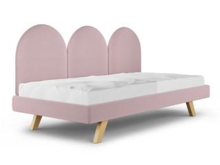 MINKO Čalouněná jednolůžková postel PANELS do dětského pokoje Zvolte barvu: Růžová