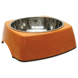 Miska DOG FANTASY nerezová čtvercová oranžová XL 1.4l