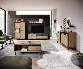 Moderní obývací pokoj Šárka dub artisan / antracit