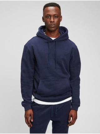 Modrá pánská mikina fleece pocket hoodie
