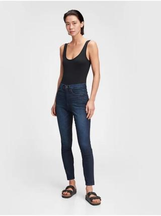 Modré dámské džíny high rise skinny jeans with secret smoothing pockets with W GAP