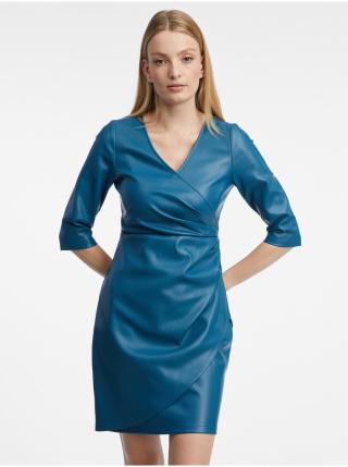 Modré dámské koženkové šaty ORSAY