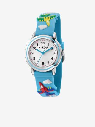 Modré dětské hodinky s motivem letadel Kikou