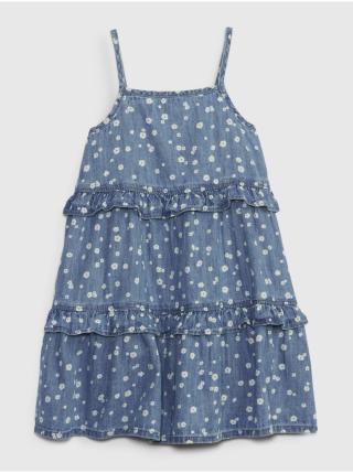 Modré holčičí džínové šaty s volánky GAP