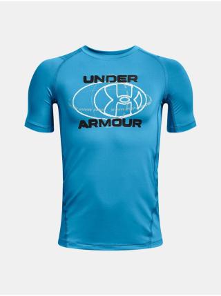 Modré klučičí sportovní tričko Under Armour UA HG Armour Novelty SS