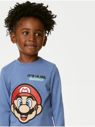 Modré klučičí tričko s potiskem Marks & Spencer Super Mario™