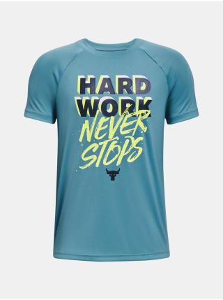 Modré klučičí tričko Under Armour UA Pjt Rock Tech HardWork SS