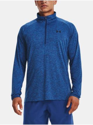 Modré pánské sportovní tričko se stojáčkem Under Armour UA Tech 2.0 1/2 Zip