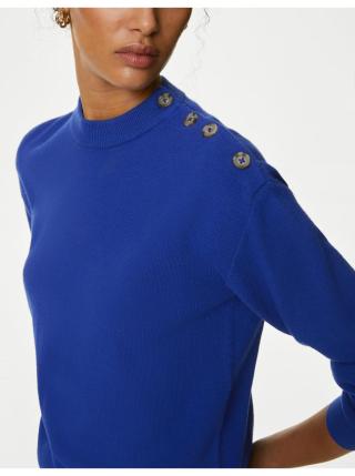 Modrý dámský svetr s ozdobnými knoflíky Marks & Spencer