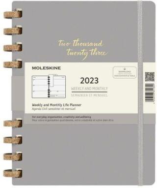 Moleskine Spirálový plánovací zápisník 2023 šedý XL