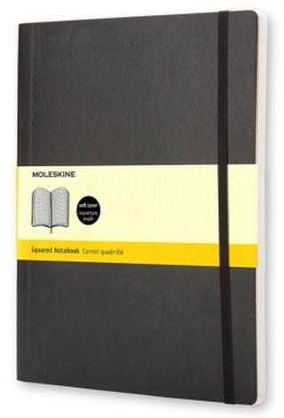 Moleskine Zápisník černý XL, čtverečkovaný, měkký