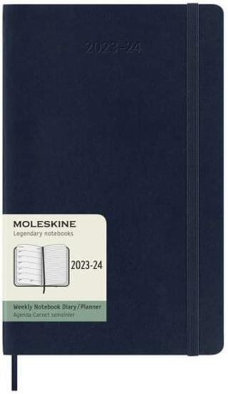 Moleskine Zápisník plánovací 18 měsíční 2023-24 měkký modrý L