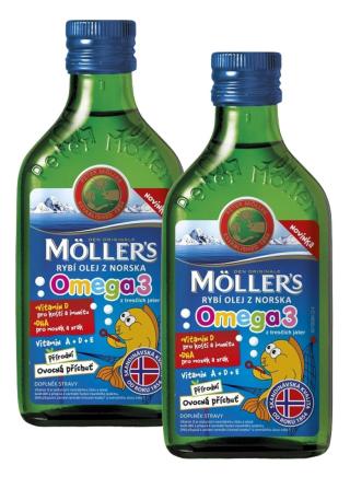 Möllers Mollers Omega 3 Ovocná příchuť 250ml 1+1 ZDARMA 2 x 250 ml