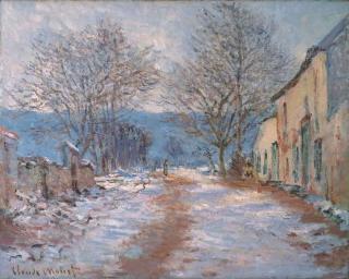 Monet, Claude - Obrazová reprodukce Snow in Limetz; Effet de neige a Limetz, 1886,